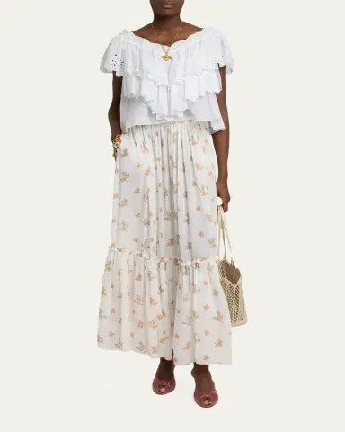 Chloé Blooms Print Silk Maxi Skirt | Thumbnail 2 Chloé Blooms Print Silk Maxi Skirt | Thumbnail 2