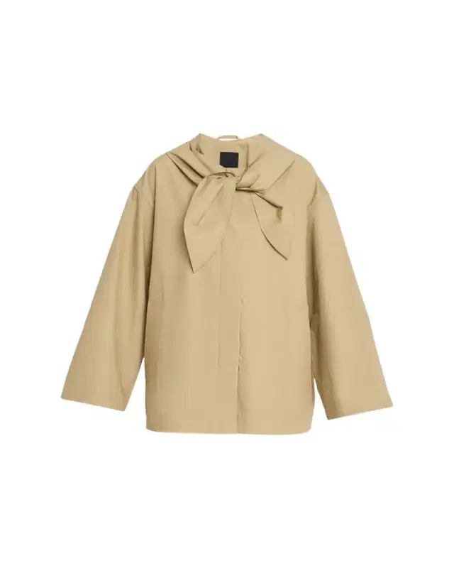 Toteme Scarf Hooded Technical Cotton Trapeze Jacket