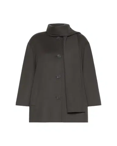 Max Mara Alicia Neck-Scarf Wool Single-Breasted Coat | Thumbnail 1 Max Mara Alicia Neck-Scarf Wool Single-Breasted Coat | Thumbnail 1