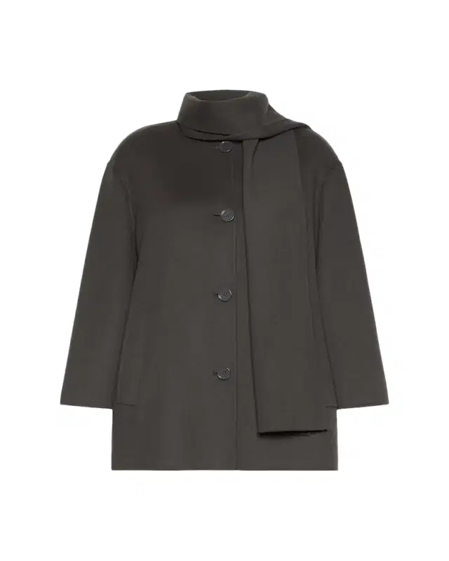 Max Mara Alicia Neck-Scarf Wool Single-Breasted Coat