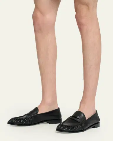 Saint Laurent Men's Le Loafer Creased Leather Mules | Thumbnail 2