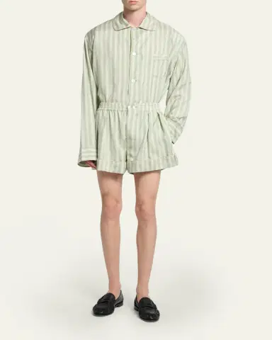 Saint Laurent Men's Le Loafer Creased Leather Mules | Thumbnail 3