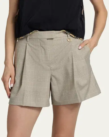 Burberry Raina Glen Plaid Wool Shorts | Thumbnail 4 Burberry Raina Glen Plaid Wool Shorts | Thumbnail 4