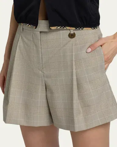 Burberry Raina Glen Plaid Wool Shorts | Thumbnail 5 Burberry Raina Glen Plaid Wool Shorts | Thumbnail 5