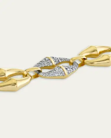 VRAM 18K Yellow Gold Chrona Diamond Link Bracelet | Thumbnail 4
