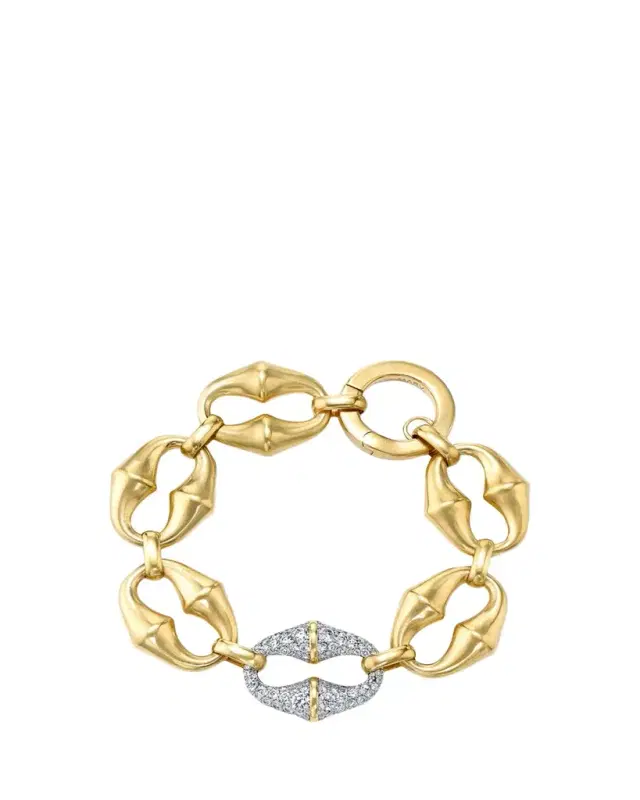 Vram 18K Yellow Gold Chrona Diamond Link Bracelet