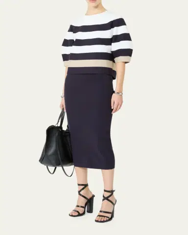 Max Mara Voto Striped Knit Puff-Sleeve Top | Thumbnail 2 Max Mara Voto Striped Knit Puff-Sleeve Top | Thumbnail 2