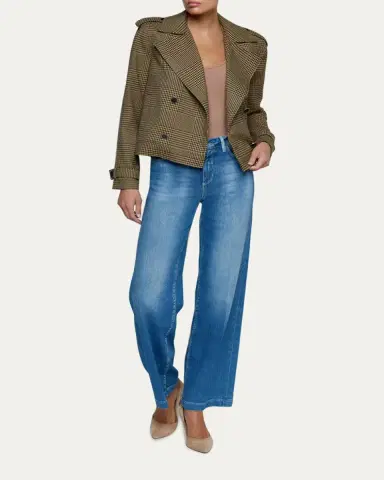 L'Agence Xoey Houndstooth Cropped Trench Coat | Thumbnail 2 L'Agence Xoey Houndstooth Cropped Trench Coat | Thumbnail 2