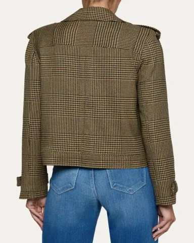L'Agence Xoey Houndstooth Cropped Trench Coat | Thumbnail 3 L'Agence Xoey Houndstooth Cropped Trench Coat | Thumbnail 3