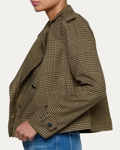 L'Agence Xoey Houndstooth Cropped Trench Coat | Thumbnail 5 L'Agence Xoey Houndstooth Cropped Trench Coat | Thumbnail 5