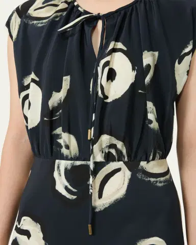 Max Mara Cap-Sleeve Floral-Print Silk Belted Maxi Dress | Thumbnail 5