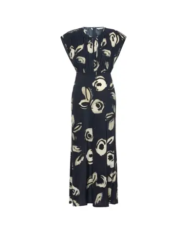 Max Mara Cap-Sleeve Floral-Print Silk Belted Maxi Dress | Thumbnail 1