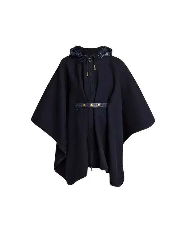 Padded Wool-Blend Cape