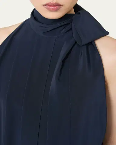 Max Mara Pleated Silk Crepe De Chine Halter Top | Thumbnail 5 Max Mara Pleated Silk Crepe De Chine Halter Top | Thumbnail 5