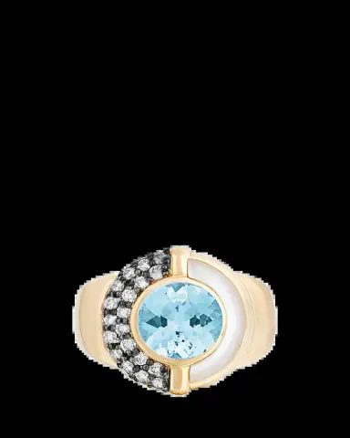 Mason and Books 14K Sugar and Spice Ring with Topaz, Diamonds and Mother-of-Pearl | Thumbnail 2