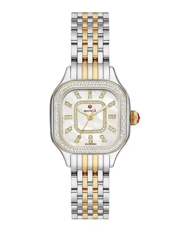Michele Meggie Diamond Bezel and Mother-of-Pearl Watch, Two-Tone