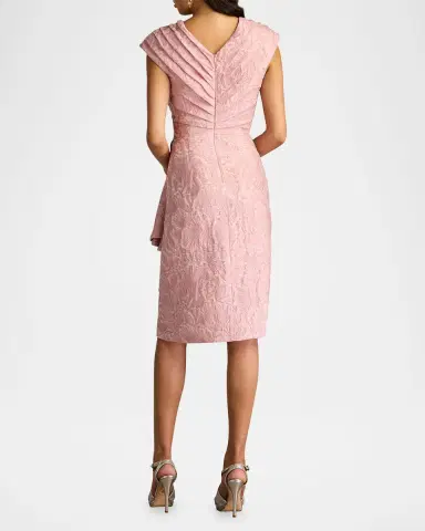 Tadashi Shoji Pleated Floral Applique Jacquard Dress | Thumbnail 3 Tadashi Shoji Pleated Floral Applique Jacquard Dress | Thumbnail 3