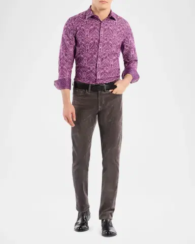 Robert Graham Men's Highland Tonal Damask Sport Shirt | Thumbnail 2 Robert Graham Men's Highland Tonal Damask Sport Shirt | Thumbnail 2
