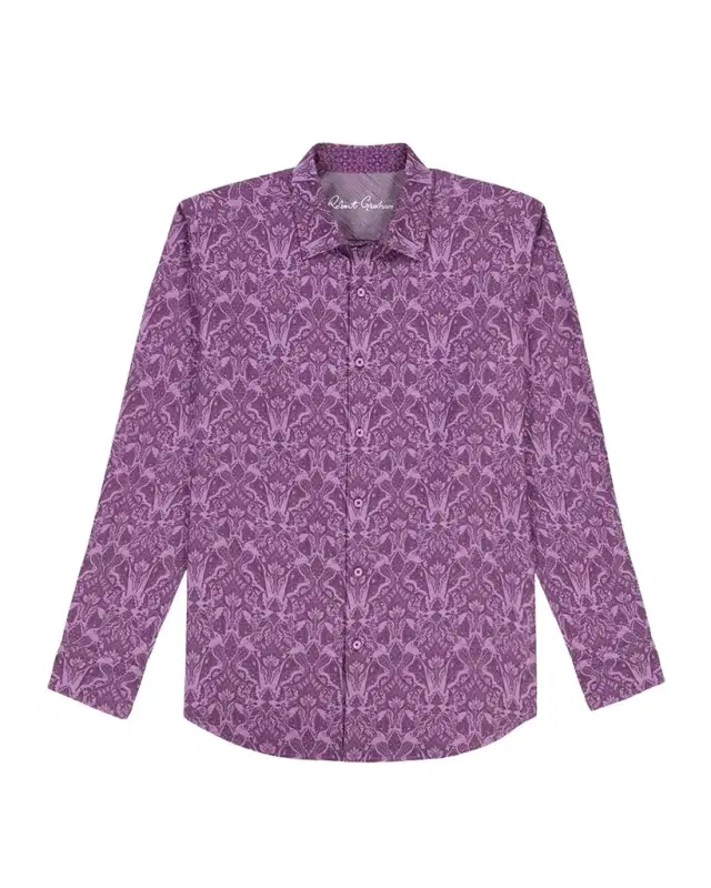 Robert Graham Men 's Highland Tonal Damask Sport Shirt