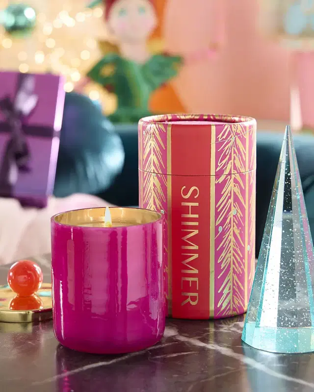 Glitterville 's Candle Couturier - Demi Holiday Scented Single Wick Candle, 12 oz.