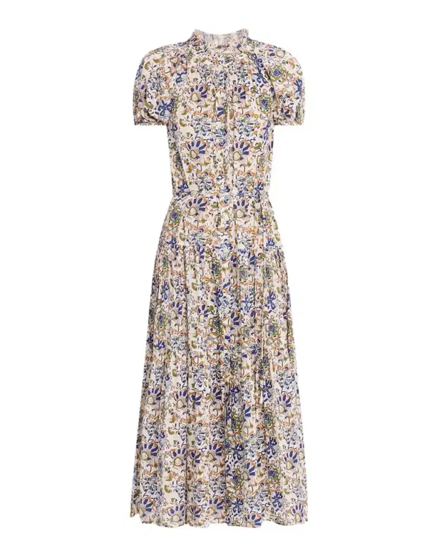 Apiece Apart Mazza Tiered Organic Cotton Voile Maxi Dress