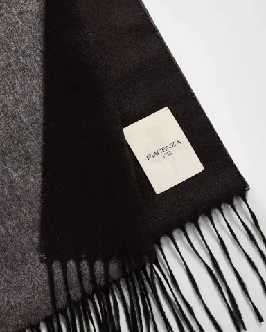 PIACENZA 1733 Men's Two-Tone Cashmere-Silk Scarf | Thumbnail 4 PIACENZA 1733 Men's Two-Tone Cashmere-Silk Scarf | Thumbnail 4