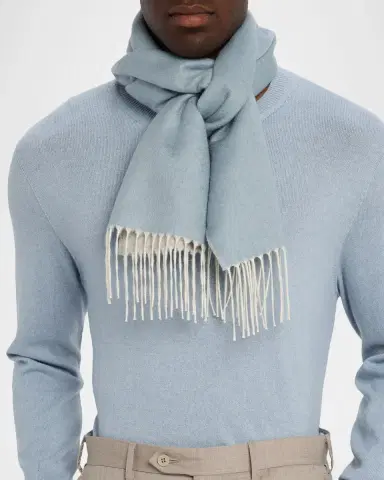 PIACENZA 1733 Men's Two-Tone Cashmere-Silk Scarf | Thumbnail 3