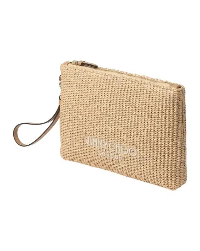 Jimmy Choo Riviera Raffia Pouch