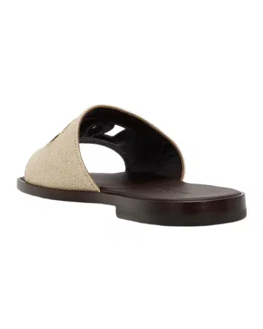 Dolce & Gabbana Men's DG Fabric & Leather Slides | Thumbnail 1