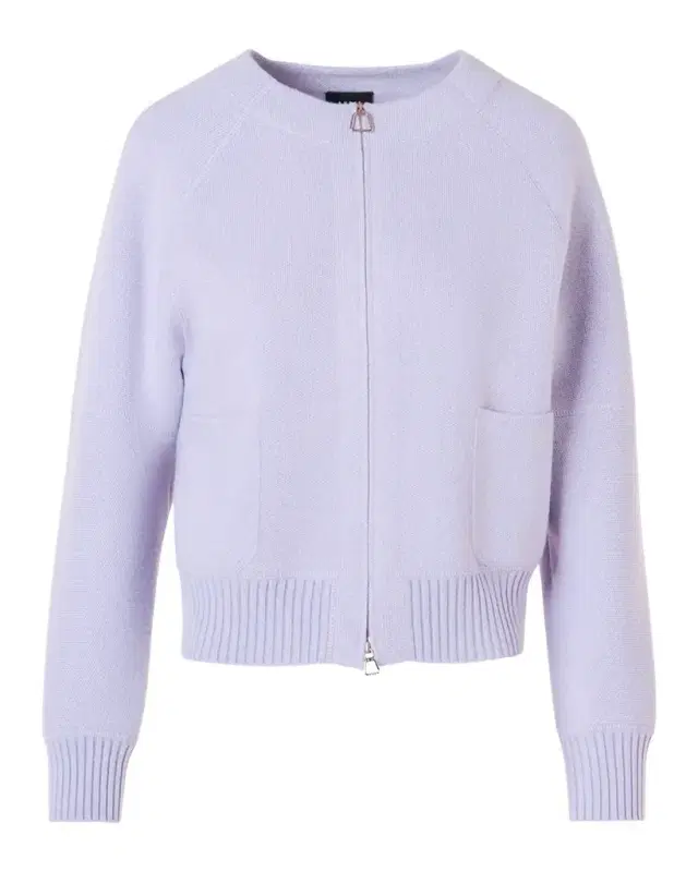 Cashmere Pique Zipped Cardigan