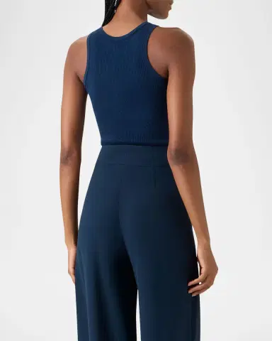 Akris Silk-Cotton Sleeveless Rib-Knit Top | Thumbnail 3