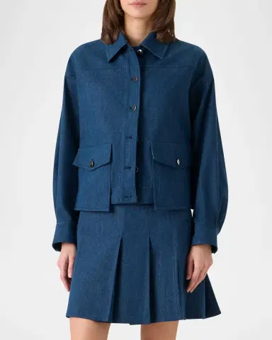 Akris Hilly Stretch Denim Jacket | Thumbnail 4 Akris Hilly Stretch Denim Jacket | Thumbnail 4