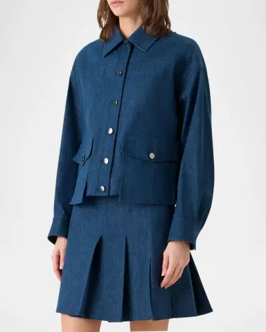 Akris Hilly Stretch Denim Jacket | Thumbnail 6 Akris Hilly Stretch Denim Jacket | Thumbnail 6