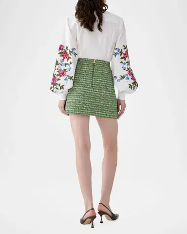 Carolina Herrera Embroidered Puff-Sleeve Button-Down Shirt | Thumbnail 2 Carolina Herrera Embroidered Puff-Sleeve Button-Down Shirt | Thumbnail 2