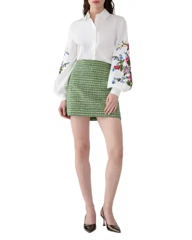 Carolina Herrera Embroidered Puff-Sleeve Button-Down Shirt | Thumbnail 1 Carolina Herrera Embroidered Puff-Sleeve Button-Down Shirt | Thumbnail 1
