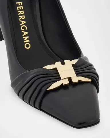 Ferragamo 70mm Tillya Leather Pumps | Thumbnail 3