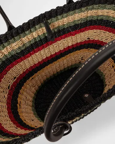 Polo Ralph Lauren Bellport Striped Raffia Basket Tote Bag | Thumbnail 3
