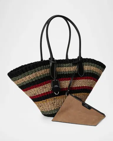 Polo Ralph Lauren Bellport Striped Raffia Basket Tote Bag | Thumbnail 5