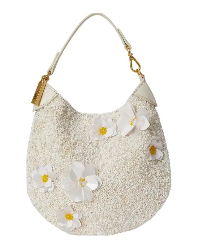Polo ID Floral-Beaded Top Handle Bag
