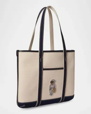 Polo Ralph Lauren Polo Bear Small Canvas Shopper Tote Bag | Thumbnail 5