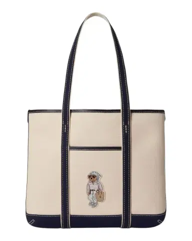 Polo Ralph Lauren Polo Bear Small Canvas Shopper Tote Bag | Thumbnail 1