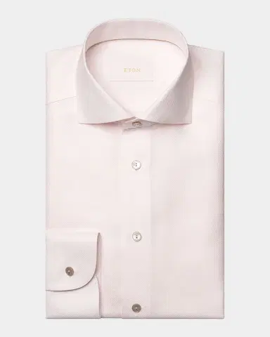 Eton Men's Elevated Semi Solid Cotton Linen Contemporary-Fit Dress Shirt | Thumbnail 2