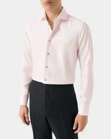 Eton Men's Elevated Semi Solid Cotton Linen Contemporary-Fit Dress Shirt | Thumbnail 4