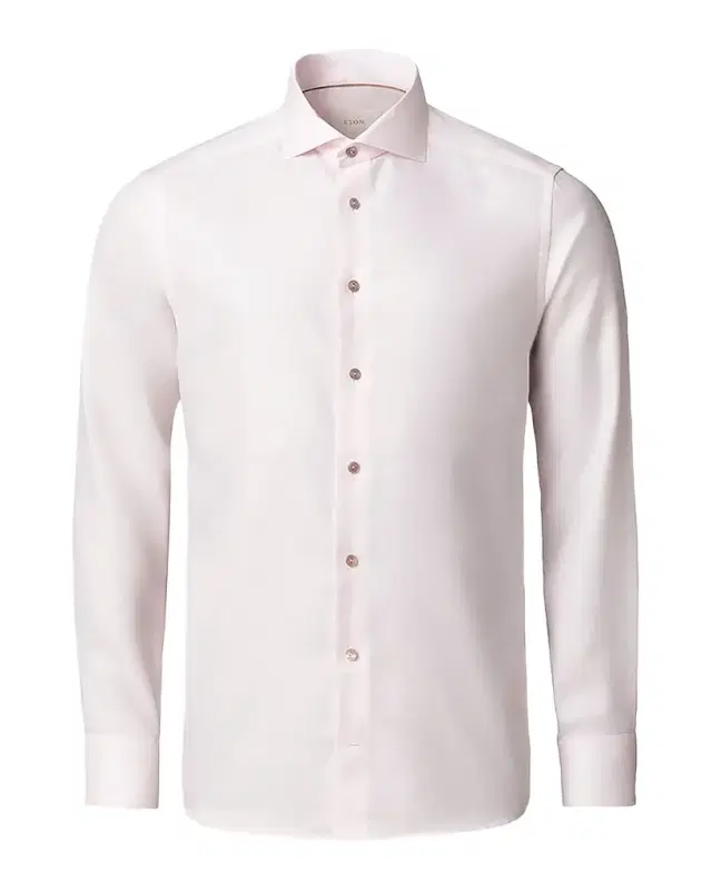 Men 's Elevated Semi Solid Cotton Linen Contemporary-Fit Dress Shirt