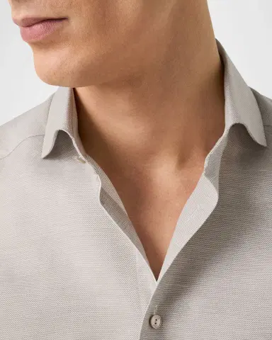 Eton Men's Semi Solid Cotton Linen Contemporary-Fit Dress Shirt | Thumbnail 5 Eton Men's Semi Solid Cotton Linen Contemporary-Fit Dress Shirt | Thumbnail 5