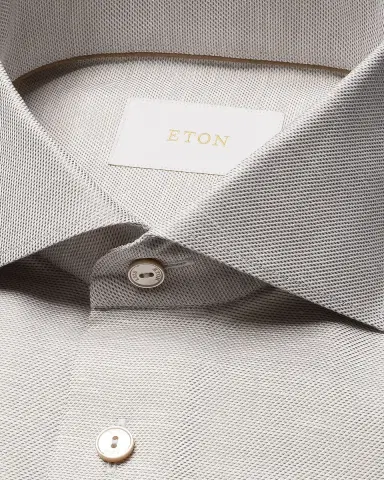 Eton Men's Semi Solid Cotton Linen Contemporary-Fit Dress Shirt | Thumbnail 6 Eton Men's Semi Solid Cotton Linen Contemporary-Fit Dress Shirt | Thumbnail 6