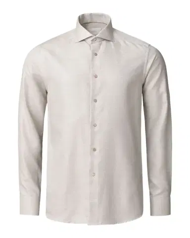 Eton Men's Semi Solid Cotton Linen Contemporary-Fit Dress Shirt | Thumbnail 1 Eton Men's Semi Solid Cotton Linen Contemporary-Fit Dress Shirt | Thumbnail 1