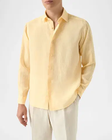 Eton Men's Solid Linen Button-Down Shirt | Thumbnail 3
