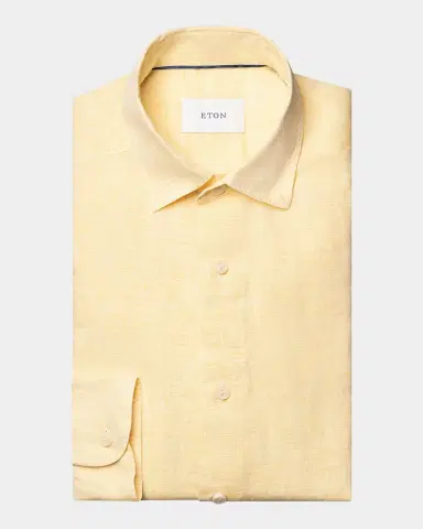 Eton Men's Solid Linen Button-Down Shirt | Thumbnail 7