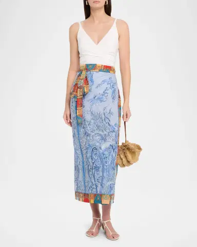 Etro Paisley Wrap Midi Skirt Coverup | Thumbnail 2